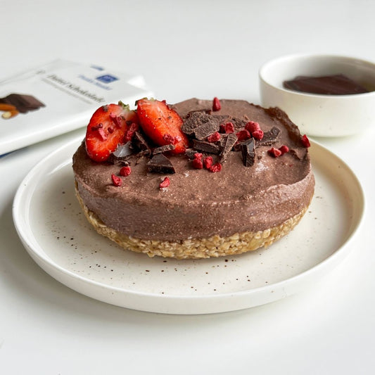 Schokolade-Käsekuchen mit Haferflockenboden