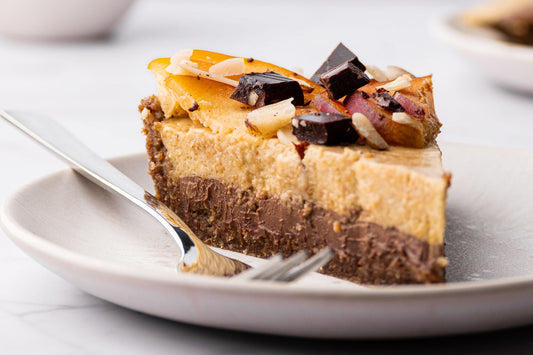 Veganes Pfirsichtarte ohne raffinierten Zucker