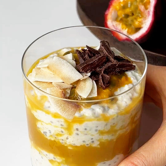 Maracuja Overnight Oats mit Schokolade