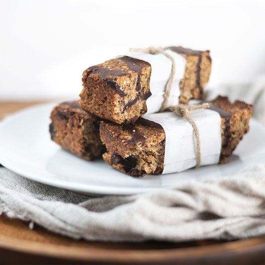 Schoko-Bananen-Riegel mit Schokotopping