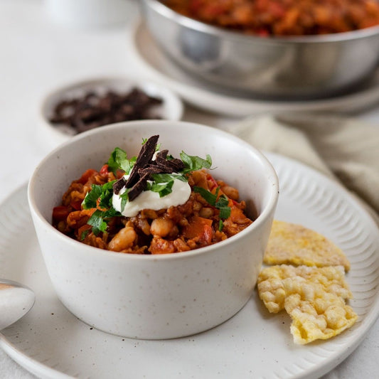 Chili sin Carne mit dunkler Schokolade