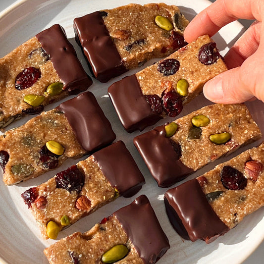 Cranberry-Oat-Riegel mit Schokolade