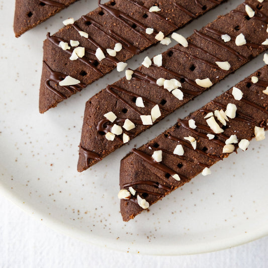 Schwedische Chokladsnittar von oben fotografiert. Selbst gebacken und vegan.