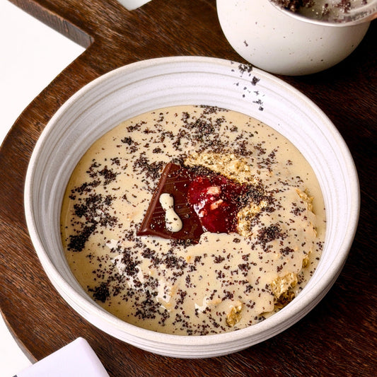Vegane Baked Oats im Germknödelstil