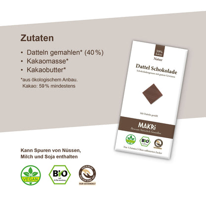 MAKRi Bio Dattel Schokolade - Natur 59%