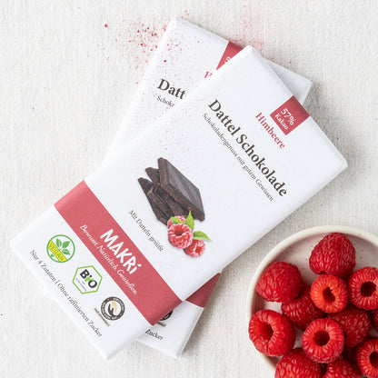 MAKRi Bio Dattel Schokolade - Himbeere 57%