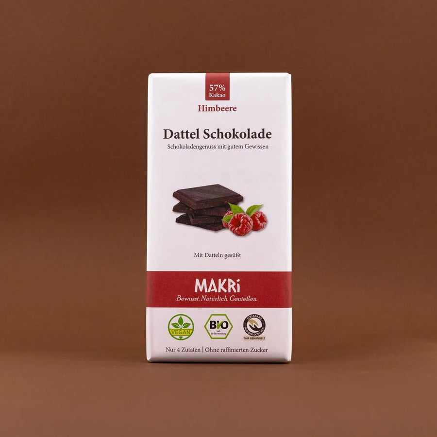 MAKRi Bio Dattel Schokolade - Himbeere 57%