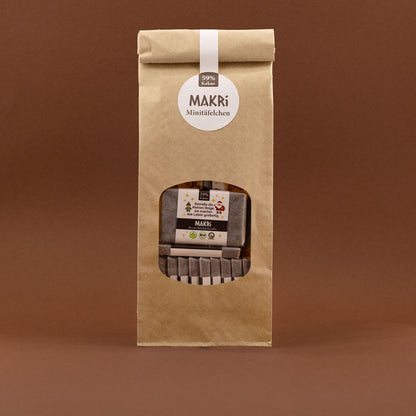 MAKRi Weihnachtsbeutel - Bio Dattel Schokolade - Natur 59% - 200g