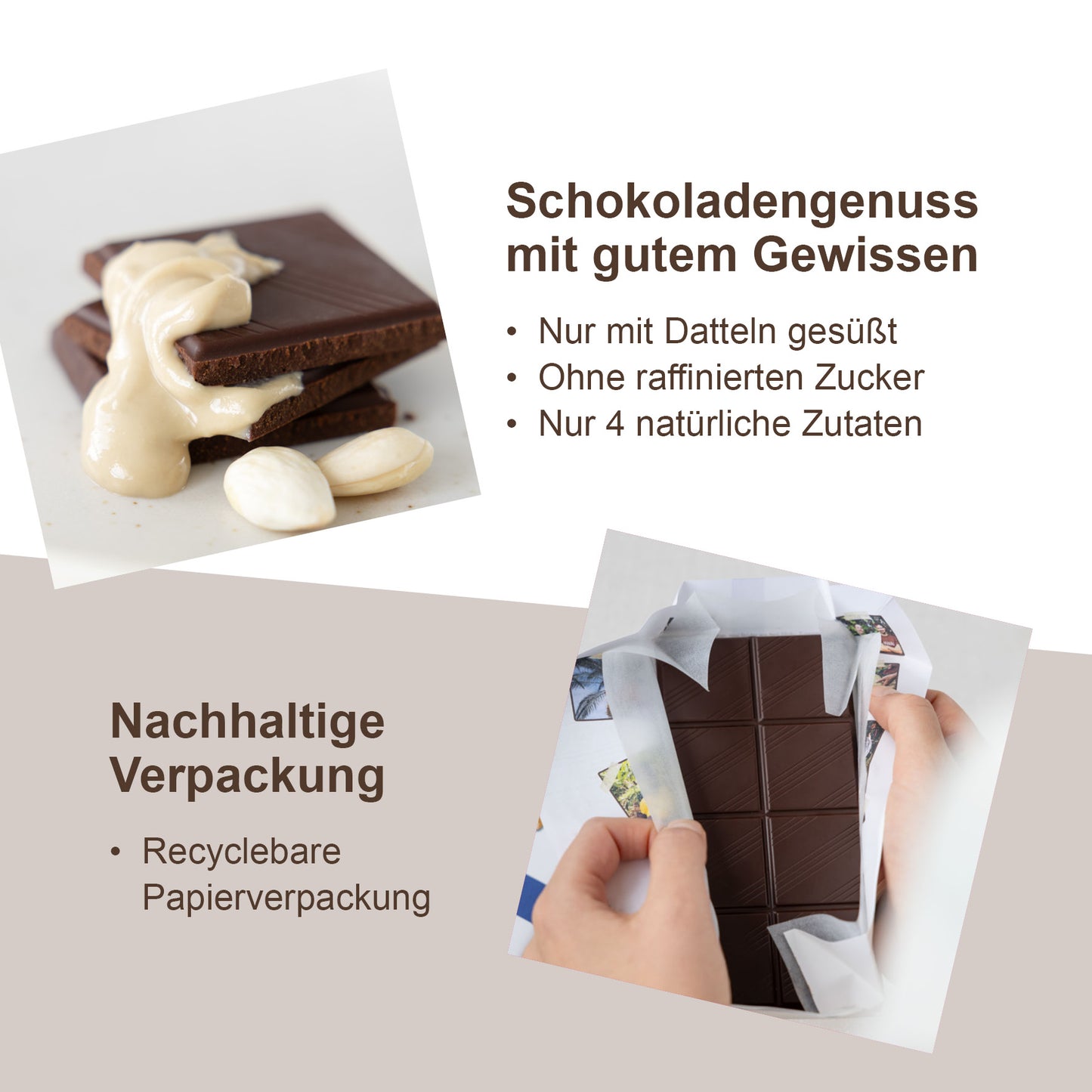 MAKRi Bio Dattel Schokolade - Cremige Mandel 54% - Peru